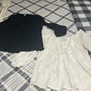 2 women boutique light sheet shirts size medium